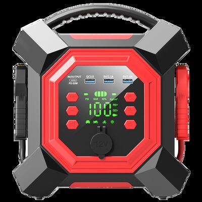 24000mAh Car Jump Starter Power Bank With Tire Inflator 150PSI Digital Car Battery Booster