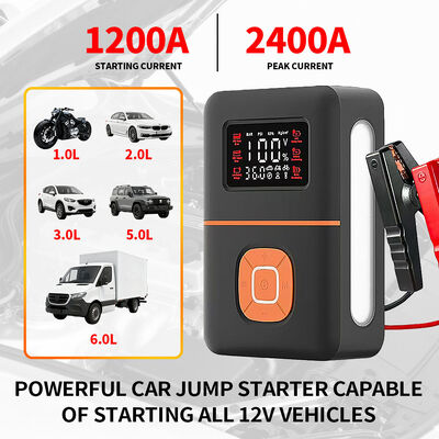 Portable 2 In 1 Jump Starter Auto Emergency Power Supply With Air Compressor 8000mAh 12000mAh 16000mAh