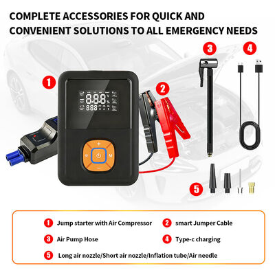 3 In One Multifunctional Jump Starter 12V 8000mAh 12000mAh 16000mAh Emergency Car Charger Jump Starter