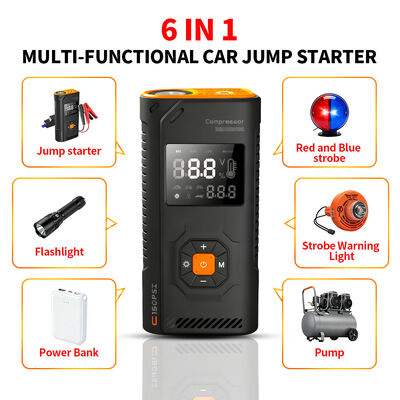 8000mAh 10000mAh 12000mAh Portable Tire Inflators 12V Car Jumper Starters With LED Lights