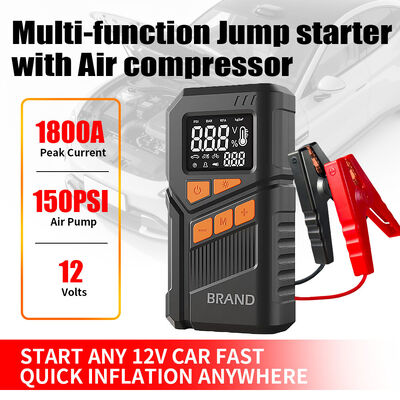 12V Portable Lithium Car Battery Jump Starter Power Pack With USB Charging LED Emergency Light
