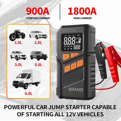 12V Portable Lithium Car Battery Jump Starter Power Pack With USB Charging LED Emergency Light