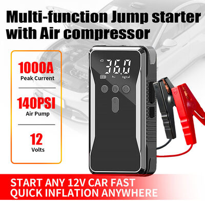 Portable Intelligent Tyre Pump 3-140 Psi Electric Tire Inflator Electric Bikes Motorcycles Automobile  2 In 1 portable car jump starter emergency car starter pack