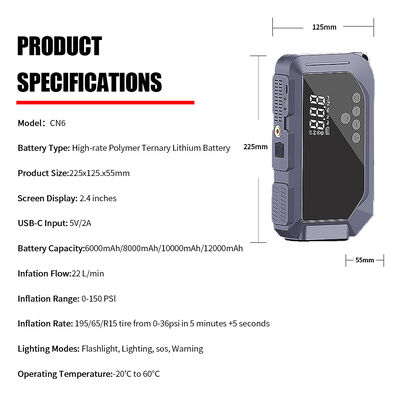 Multi Functional Portable  Automobile Car Jump Starter 6000mAh 8000mAh 10000mAh 12000mAh Emergency Car Jump Starter