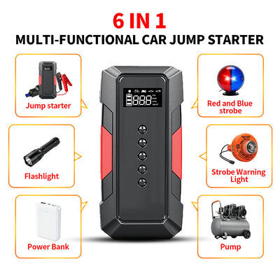 8000mAh Car Multi Functional Jump Starter 12V Car Emergency Start Power Supply With Air Compressor