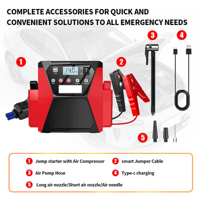 12V 24V Car Jump Battery Booster Jump Starter Tire Inflators Truck Jump Starter  58000Amp 64000mAh Battery