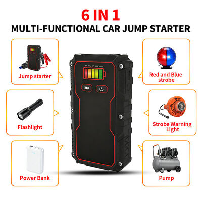Car Battery Jump Starter 8000mAh 10000mAh 12V With Tire Inflator Power Bank Emergency Battery Jumper Pack