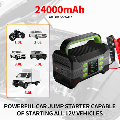 Digital Multi Functional Jump Starter Car Battery Charger Air Compressor Tire Inflator 150PSI With Flashlight