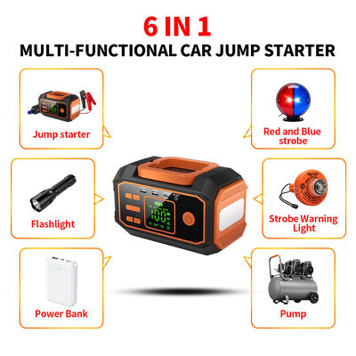 Vehicle Battery Jump Starter Power Bank With Air Compressor 10000mAh 12000mAh 16000mAh Emergency Battery Pack