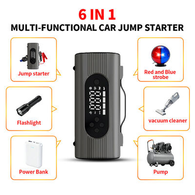 Battery Powered Compact Jump Starter With Tyre Inflator Car Emergency Jump Starter Power Bank Tire Inflator