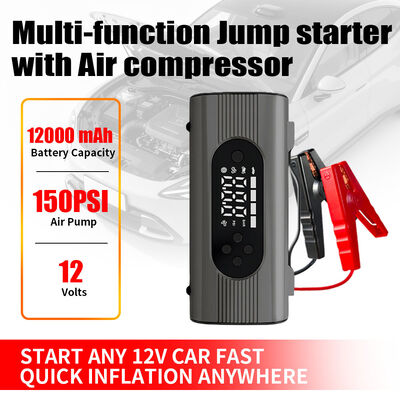 Battery Powered Compact Jump Starter With Tyre Inflator Car Emergency Jump Starter Power Bank Tire Inflator