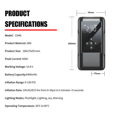 Emergency Jump Starters Portable Automobile Battery Charger Booster Pack 150PSI Electric Air Pump For Car