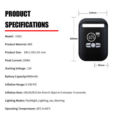 8000 MAh Automobile Jump Starters Battery Powered Car Portable Battery Car Jump Starter