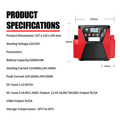 24v Truck Jump Starter Pack  58000Amp 64000mAh Portable Battery Charger Jump Starter Emergency Battery Booster