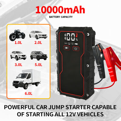 Smart Jump Starter Pack 8000mAh 10000mAh Car Emergency Battery Booster 12V 150PSI Tire Inflator