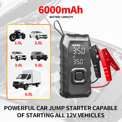 Rechargeable Car Jump Starter With Tyre Inflator Air Compressor 0-150PSI Car Air Compressor For Road Bike