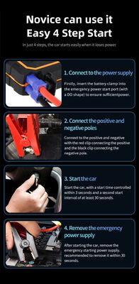 6000mAh - 24000mAh Battery Tire Inflator & Jump Starter With LED Flashlight SOS Light Battery Operated