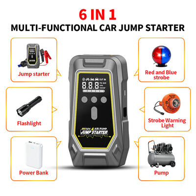 Electric Air Pump Tire Inflator 8000mAh 10000mAh 12000mAh Intelligent Emergency Car Jumper Starter
