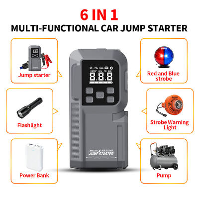 Vehicle 2 In 1 Jump Starter 12V Tire Inflator 141psi Portable Electric Handheld Air Pump Intelligent Air Pump
