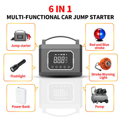 Emergency Power Battery Jump Starter Tyre Inflator 12v 6000mAh 60C With Mobile Car Battery Booster