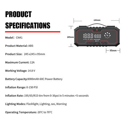 Portable Car Jump Starter 12V USB Emergency Vehicle Jump Starter Battery Power Bank  Interface Jump Starter