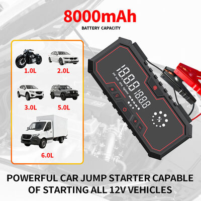 12V USB Interface Auto Jump Starters Portable Car Tire Pump 8000mAh Air Compressor Emergency Vehicle Jump Starter