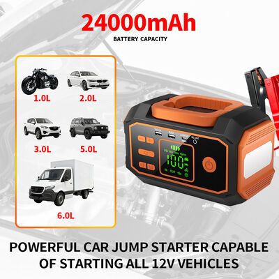 Vehicle Jump Starter Power Bank With Air Compressor 10000mAh 12000mAh 16000mAh Emergency Battery Pack