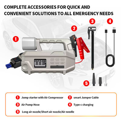Charger Jump Starter Power Portable Tires Air Compressor 10000mAh Automobile Battery Jump Starter Car Battery
