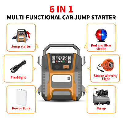 53600mAh Portable Car Jump Starter  Digital 150PSI Electric Air Pump Tire Inflator  For Car Motorcycle Bike