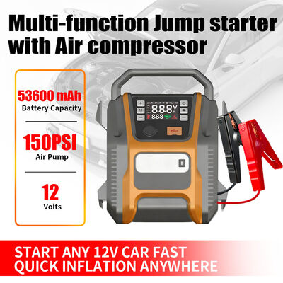 Multi Function Air Pump Tire Inflator 53600mAh Car Jump Starter  Digital 150PSI Electric Tire Pump