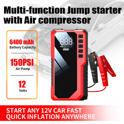 Car Battery Charger Car Jump Starter Pack Multi Function Air Compressor Jump Starter 6400mAh 8000mAh 12V