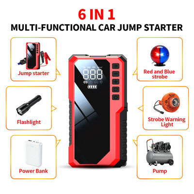 Car Battery Charger Car Jump Starter Pack Multi Function Air Compressor Jump Starter 6400mAh 8000mAh 12V