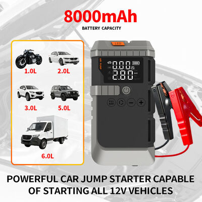 LED Display Car Battery Charger Battery With Air Compressor Type C Car Battery Jump Box Portable Tyre Inflator