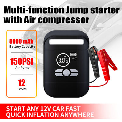 8000MAh Automobile Jump Starters 12V Battery Jump Starter Tire Pump Car Portable Jump Starter Pack