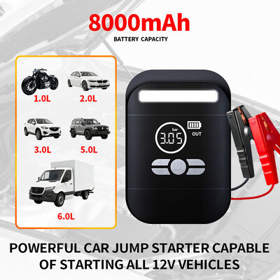 Battery Powered Automobile Jump Starters Portable 8000MAh Car Jump Starter Power Pack
