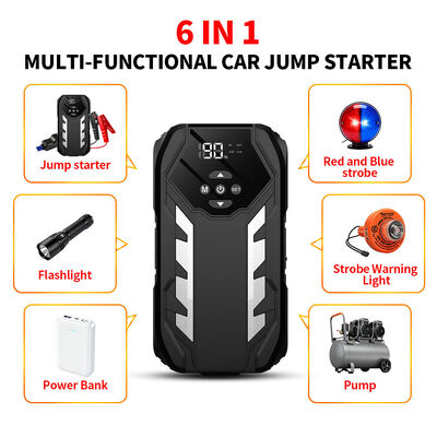 Tire Inflator Outdoor Vehicle Battery Jump Starter 8000mAh 12V  Pack Air Compressor Tire Inflation Car Jump Starter Kit