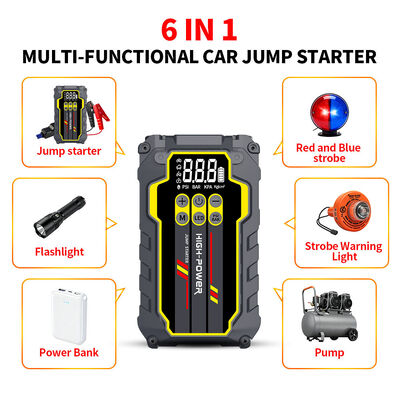 Emergency Car 12 Volt Battery Jump Starter With Air Pump Compressor 150PSI Tire Inflator Jump Starter Booster Pack