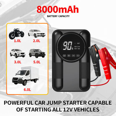 Portable Car Battery Jumper Battery Booster Jump Starter 2 In 1 With Air Compressor Car Battery Jump Starter Pack