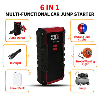 6 In 1 Emergency Car Jump Starter With Flashlight Car Battery Jump Starter Pack Power Bank 8000mAh 6000mAh