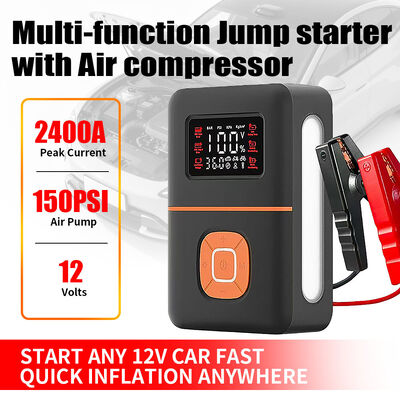 2 In 1 Car Jump Starter Auto Emergency Power Supply With Air Compressor 8000mAh 12000mAh 16000mAh