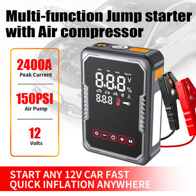3 In 1 Jump Starter With Tyre Inflator 12V With SOS Warning Light Air Compressor Tire Inflator Car Jump Starter Kit