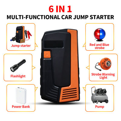 12V Car Emergency Jump Starter Multi Functional 6000mAh Power Bank Emergency Jump Starter With Air Compressor