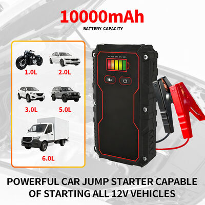 8000mAh 10000mAh 3 In One Jump Starter With Tire Inflator Power Bank 12V Emergency Battery Jumper Pack