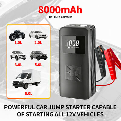 7200mAh Automobile Jump Starters Intelligent Portable Jump Starter With Air Compressor