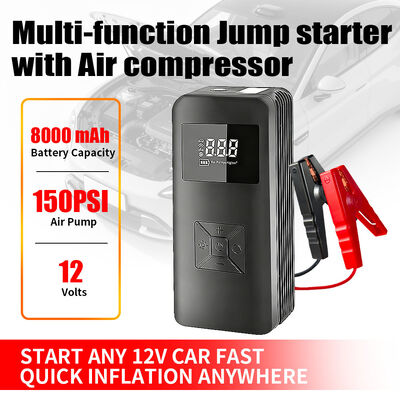 12V Emergency Battery Booster Air Compressor 7200mAh Intelligent Portable Jump Starter Pack