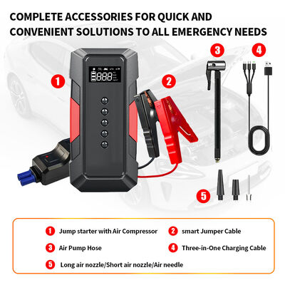 Multi Functional Car Battery Jump Starter Booster Pack 8000mAh 12V Car Emergency Start Power Supply