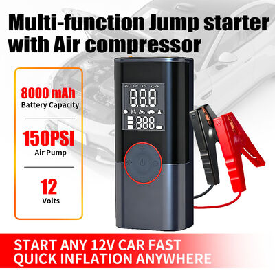 Portable Car Battery Jump Starter Pack Type C Jump Starter With Air Compressor 0-150PSI
