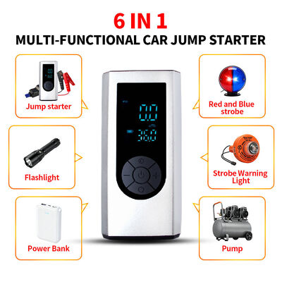 Portable Car Air Compressor For Tires 12V 150psi Digital Rechargeable Car Battery Charger Jump Starter Led Display