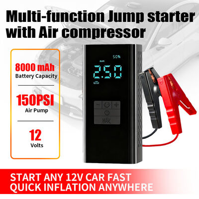 Car Emergency Jump Starter Power Supply ABS 6000mAh / 8000mAh Air Compressor Car Battery Charger Jump Starter