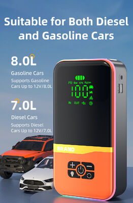 Vehicle Battery Jump Starter Pack With USB Port LED Light Warning Light Car Jump Starter Air Compressor For Car Tires